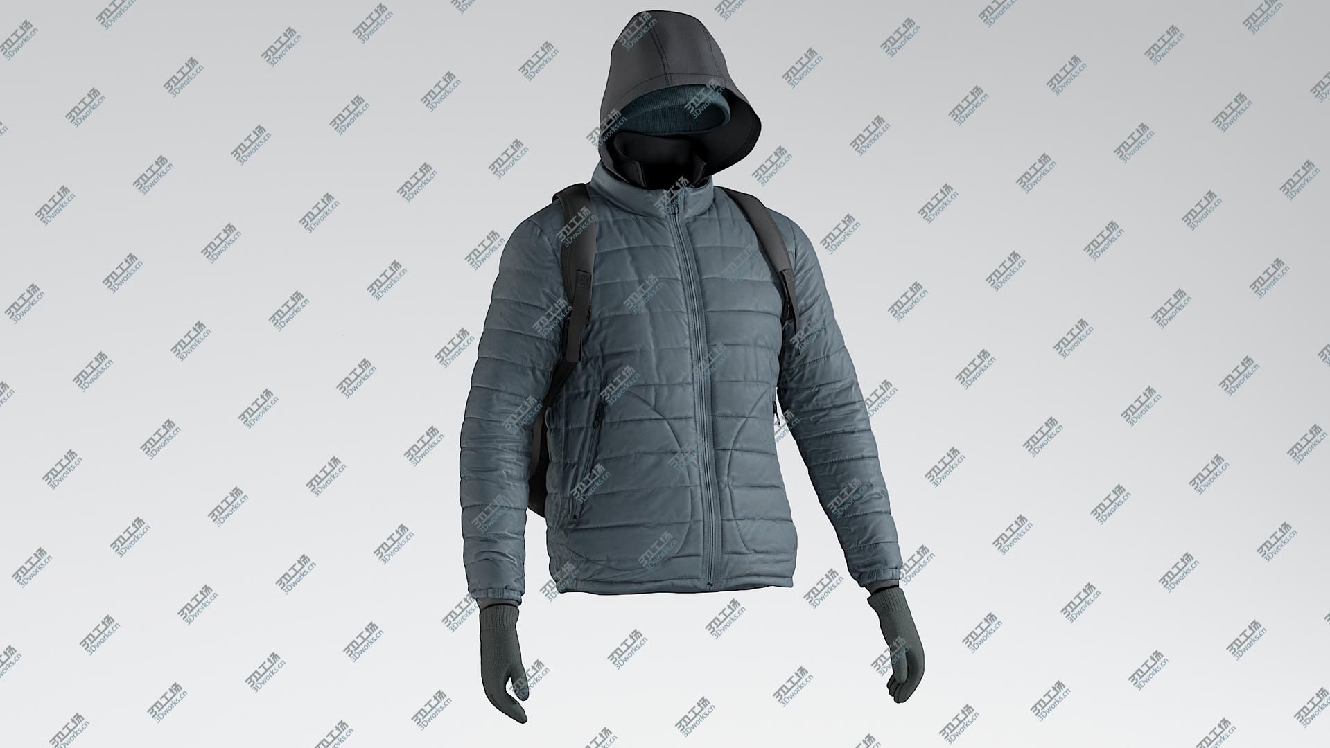 images/goods_img/20210313/Men's Down Jacket with Jacket, Gloves, Hat and Backpack 3D model/2.jpg